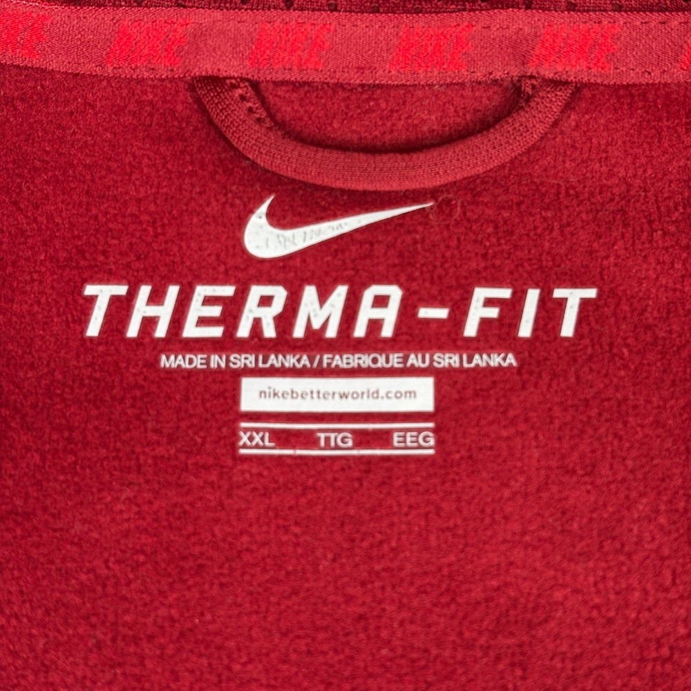 Nike Therma-FIT Full Zip Hoodie Maroon Geometric Pattern Mens XXL Athletic - Picture 4 of 14